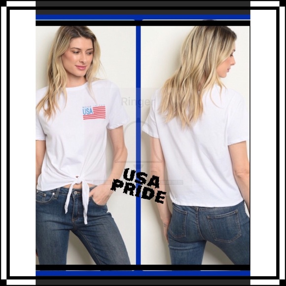 FREE 🇺🇸USA cropped T shirt🇺🇸FREE - Picture 2 of 5